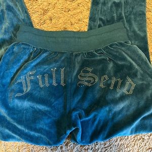 Blue Velour Full Send Sweatpants